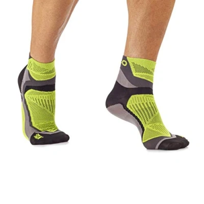 Image de MICO CHAUSSETTES de Course À PIED Professionnelle 100% Fabriquée en Italie, Ultra Légere, Poids Extrêmement Léger, Polyamide, pour Homme et Femme (44 46, Anthracite/Jaune Fluo)