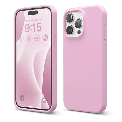 Image de elago Coque en Silicone Liquide Compatible avec iPhone 15 Pro Max, de qualité supérieure, Protection intégrale [Structure à 4 Couches Anti Choc], Doublure Microfibre Douce