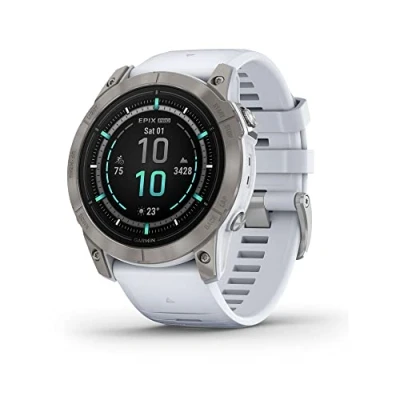 Image de Garmin epix Pro (Gen 2) Sapphire Edition, 51 mm, Montre Intelligente Haute Performance, Technologie d&#039;entraînement avancée, Lampe de Poche intégrée, Whitestone