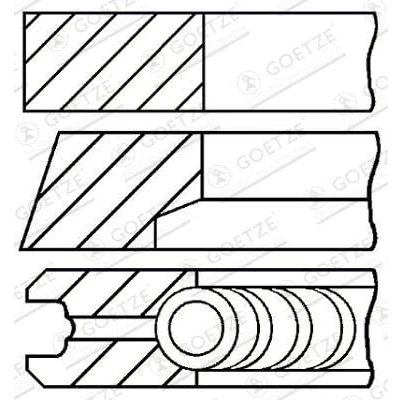 Image de GOETZE ENGINE 08 529300 00 Jeu De Segments Pistons 82 FIAT: Coupe