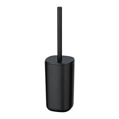 Image de WENKO Ensemble WC Davos, puriste avec Brosse à tête remplaçable, Accessoire de Salle Bain au Design All Black Tendance pour la Bain, Exempt BPA, Ø 9,5 x 35 cm, Noir Mat