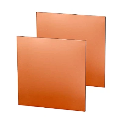Image de QWORK® 2Pcs Plaque en Pur Cuivre 99% pour la Fabrication de Bijoux, l&#039;Usinage Précision, l&#039;Impression Circuits Imprimés (100mm x 100mm 1 mm)