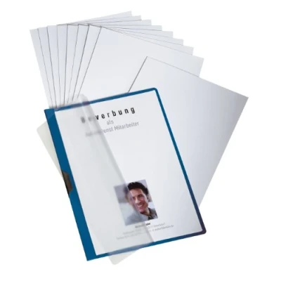 Image de Durable 258607 Duraclip Job Kit Chemise Dossier de Présentation à Clip Métal A4 3 mm/30 feuilles Bleu Foncé Sachet