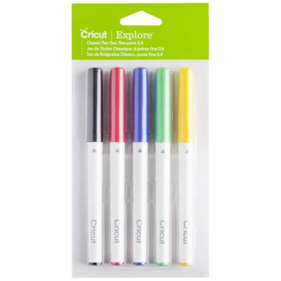Image de Cricut Kit de Stylos à Pointe Fine, Classics (boîte 5), Plastique, Classiques, 5 Unité (Lot 1), Set Pièces
