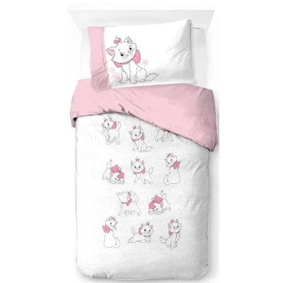 Image de Jay Franco Disney Aristochats Marie 100% Coton Ensemble Housse de Couette Lit Simple Linge Kitty Blanc Comprend Une Taie d’Oreiller 50 x 70 cm