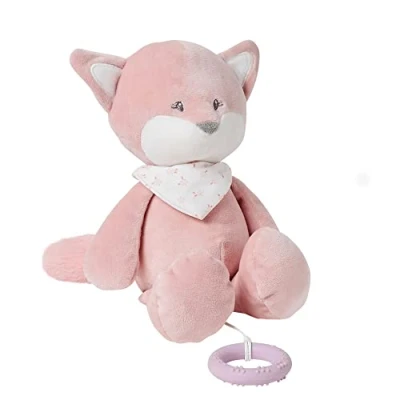 Image de Nattou Peluche Musicale en polyester, Alice Le Renard, Berceuse &quot;La Lu&quot;, avec Anneau de Dentition, Env. 30 cm, et Pomme, Rose