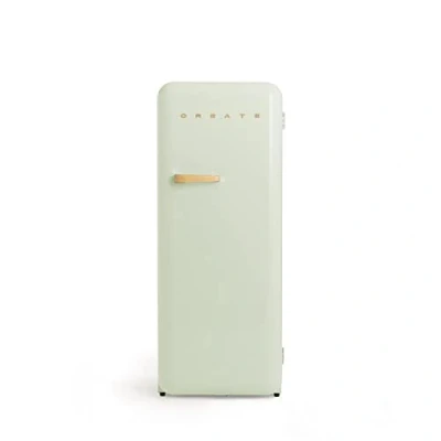 Image de CREATE / RETRO FRIDGE 150 WOOD/Réfrigérateur Vert avec Poignée Bois/Pratique et fonctionnel, Matériaux résistants