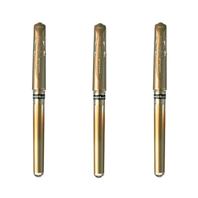 Image de uni ball Mitsubishi Pencil 3 Stylos Rollers Encre Gel Signo Broad Or Pointe 1 mm Écriture Large Roller Créatif pour Carterie et Loisirs Créatifs