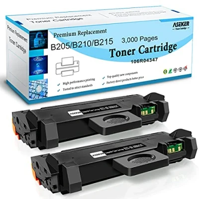 Image de ASEKER Compatible B205 B210 B215 Cartouche de Toner 106R04346 106R04347 3000 Pages pour Xerox B210DNI B205DNI B205MFP B215DNI B215MFP Imprimantes (2 Noir, 106R04347)