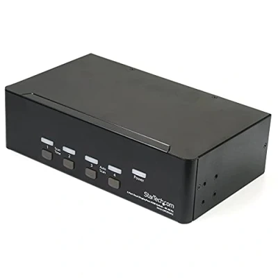 Image de StarTech.com Switch KVM double affichage DisplayPort 4K 60 Hz à 4 ports avec hub USB 2.0 intégré