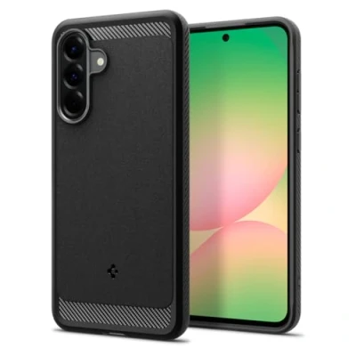 Image de Spigen Rugged Armor Coque [Fibre de Carbone] Compatible avec Samsung Galaxy A56 5G Noir Mat