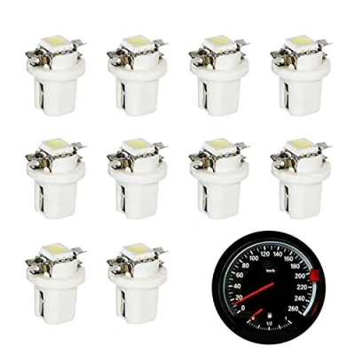 Image de Lot de 10 ampoules LED T5 B8.5D SMD pour tableau bord, outils, blanc