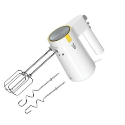 Image de Batteur Puissance : 425 W 5 vitesses + Turbo Fouets crochets en acier inoxydable résistants au LV Bouton d’éjection Blanc