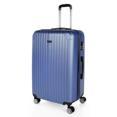 Image de ITACA Valise Grande Taille 23Kg Rigide Spacieuse XL pour Soute Avion Ultra Résistante Extensible avec Cadenas À Combinaison Idéale Voyages Longs Et Moyens Séjours, Bleu Saphir