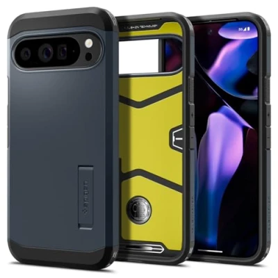Image de Spigen Tough Armor Coque [Support Solide] Compatible avec Google Pixel 9 Pro XL Ardoise Métallisée