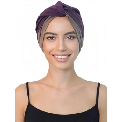 Image de Deresina Headwear Twisted Front Turban for Chemo (Mink Mulberry)