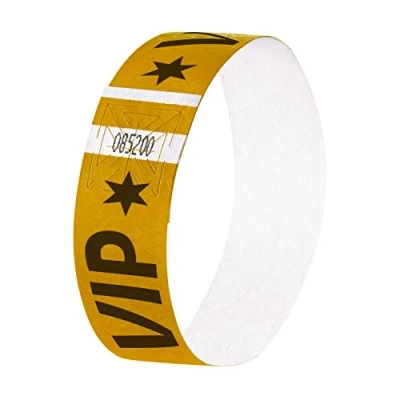 Image de SIGEL EB217 120 Bracelets d&#039;identification et de contrôle &quot;VIP&quot;, 25,5 x 2,5 cm, doré