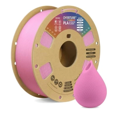 Image de OVERTURE Filament PLA Consommation : 1,75 mm 1 kg Précision dimensionnelle 99 % de probabilité +/ 0,02 Pour imprimante 3D (rose)