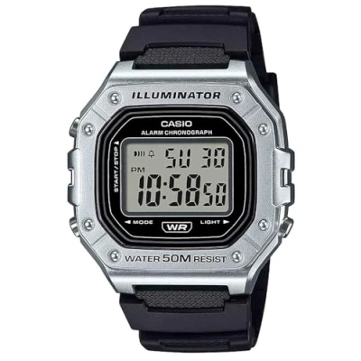 Image de Casio Unisex Montre à affichage digital silvercoloured, Taille: One Size, Silver coloured