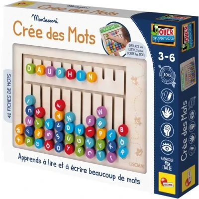 Image de Compose mots Jeu MONTESSORI Tableau en Bois, Lettres et Chiffres Magnétiques