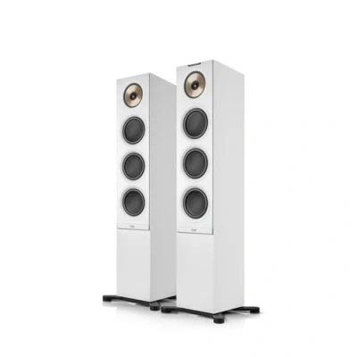 Image de Teufel Stereo L 2 Paire d&#039;enceintes Actives sur Pied sans Fil Bluetooth WLAN Multiroom Streaming Radio Internet, boîtier en Bois, Enceintes Hi FI, 190 Watts, système à 3 Voies Noir (Blanc)
