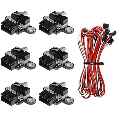 Image de Qwertfeet Lot de 6 mini interrupteurs fin course avec câble 3 broches 1 m pour 3018 PROVer/3018 MX3/3018 PROVer