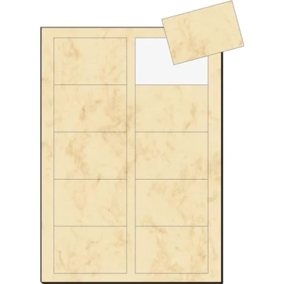 Image de SIGEL Dp744 100 Cartes de Visite Imprimables 3C, Découpe Lisse des Bords, 8,5 X 5,5 cm, Marbre Beige