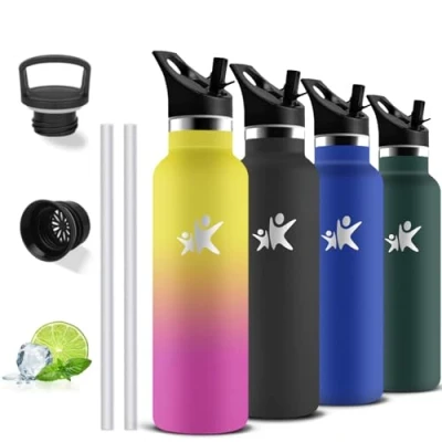 Image de Gourde Isotherme, 750 ml, Sans BPA, Bouteille Anti Fuite, Inox, Double Isolation, Bouteilles Isothermes, Facile à Nettoyer, Reutilisable, pour Aptitude, Sport