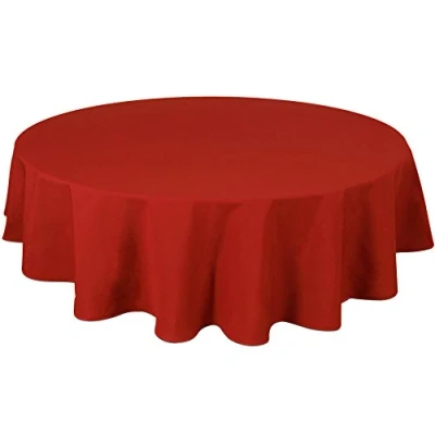 Image de Home Direct Nappe de qualité Lourde, Facile d&#039;entretien, Ronde 180 cm Uni Rouge
