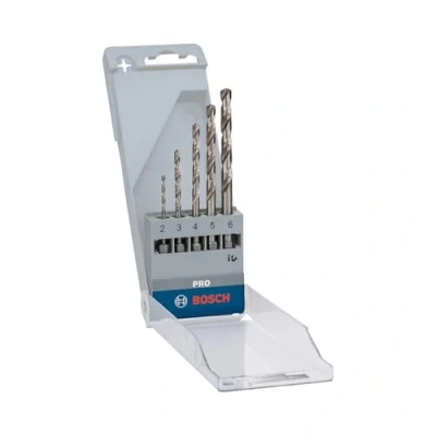 Image de Bosch 2608595517 Assortiment de forets à métaux rectifié HSS G queue six pans 1/4&quot; Ø 2/3/4/5/6 mm 5 pièces
