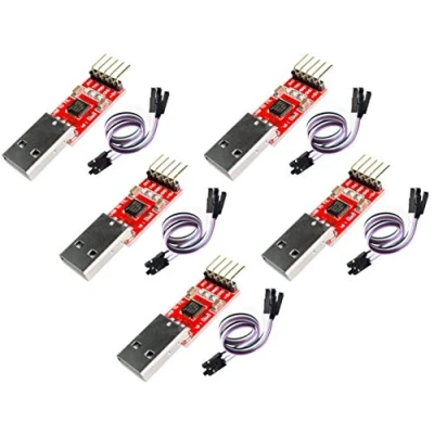 Image de TECNOIOT 5pcs Cp2102 USB 2.0 to UART TTL 5pin Module Serial Converter + Cable