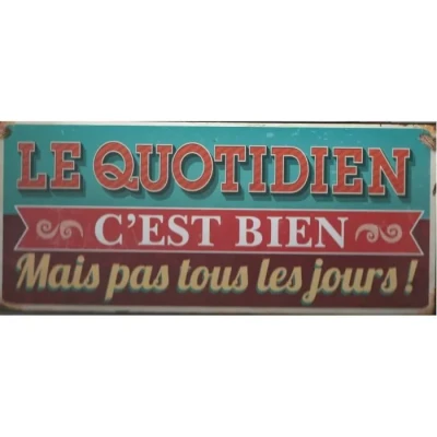Image de Plaque Deco Metal 13x30 Cm le Quotidien c&#039;est bien mais pas tous les Jours