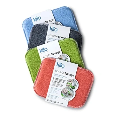 Image de Kilo Scrubby Lot de 4 éponges à récurer Anti Rayures avec Noyau Absorbant, Multi usages, Taille Unique, 17 x 13 cm
