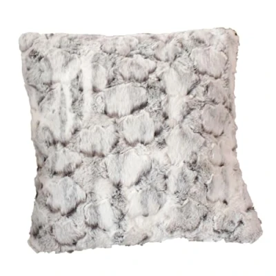 Image de Enjoy Home Coussin Ecorce Effet Fourrure 100% Polyester Non déhoussable Coloris Blanc/Gris 40x40cm