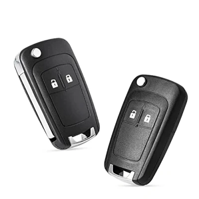Image de Heart Horse 2 PCS Boutons Télécommande Porte clés de Voiture Fob Remplacement Compatible avec Vauxhall Opel Bu i CK Astra Insignia Vectra Zafira Meriva Mokka Key Shell (avec Lame)