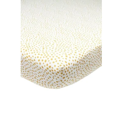 Image de Meyco Home Basic Jersey Cheetah Sheet for 1 Person (Drap avec qualité Doux, 100% Coton, Ajustement Parfait grâce à Un Cordon élastique Tout Autour, Taille : 90 x 200 cm), Gold Honey