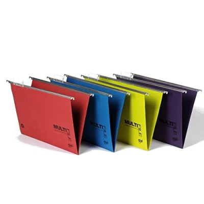 Image de Rexel 92807 Pack de 10 Multifiles Plus Dossier Suspendu Écolier 15 mm Couleurs Assortis