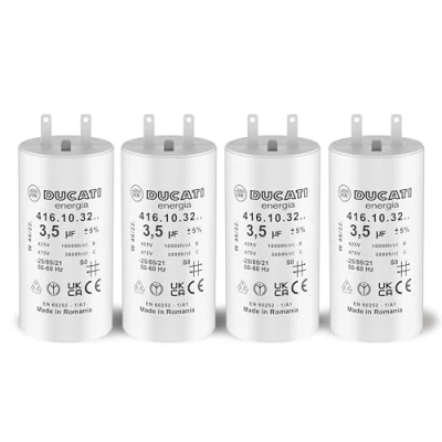 Image de Lot de 4 Condensateurs 3,5 uF pour VOLET Roulant SOMFY, SIMU, NICE Réparation Condensateur Moteur Haute Qualité 10Nm Cosses Faston 2,8mm et Store TECH