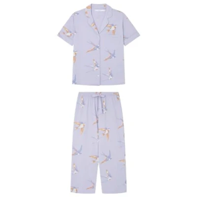 Image de women&#039;secret Pijama Camisero 100% Algodón Lila Pyjama, IMPRIMÉ Mauve, L Femme