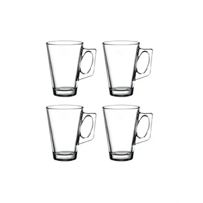 Image de Pasabahce 55201 Lot de 4 verres à thé avec anse Vela pour thé, latte macchiato, café irlandais, punch, vin chaud, chocolat chaud