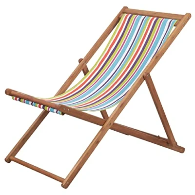 Image de vidaXL Chaise Plage Pliante Tissu Multicolore Jardin Terrasse Balcon Fauteuil 44002