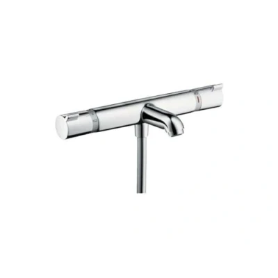 Image de hansgrohe Ecostat Mitigeur baignoire thermostatique, Robinet de apparent avec arrêt sécurité (SafetyStop) à 40C, Thermostat rond, 2 sorties, Chromé