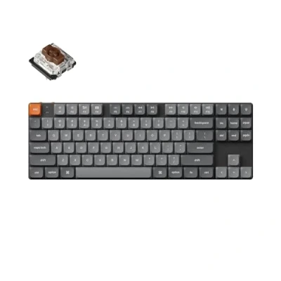 Image de Clavier mécanique sans fil à profil bas K1 Max, VIA personnalisé, Gateron Windows, manche marron []Keychron, 80%