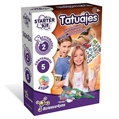 Image de Science4you Starter Kit Tatouages Jouet scientifique et éducatif Multi8 ans (80002586) Multicolore 694 g 5 unités (Pack de 1)