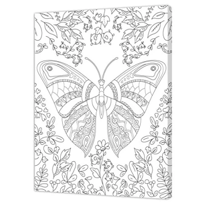 Image de Pintcolor 7160.0 Cadre avec Toile imprimée à colorier, Bois de Sapin et Coton, Blanc/Noir, 40 x 50 3,5 cm