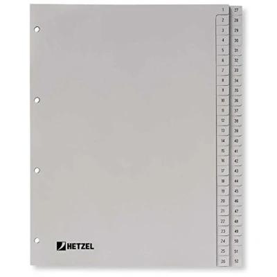 Image de King Mec 721308 Index en polypropylène A4 1 52 Gris