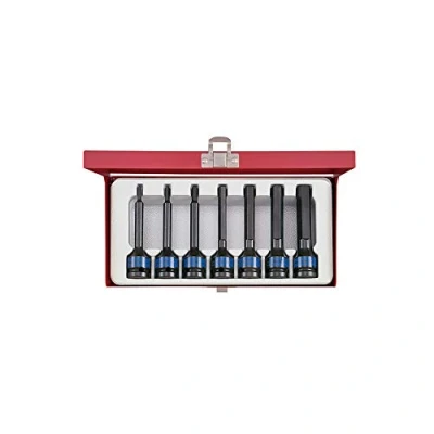 Image de KING TONY 4457MP Coffret de Douilles Longues 6 Pans à Choc, Set 7, 1/2&quot;