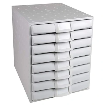 Image de Exacompta Réf. 226040D THE SYSTEM 8 Caisson tiroirs fermés pour documents A4+ Dimensions extérieures : Profondeur 38,7 x largeur 28,4 Hauteur 33,8 cm Gris lumière
