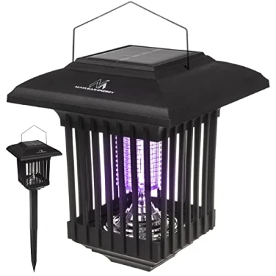 Image de Maclean Lampe décorative solaire à LED 2 en 1 avec piège insectes anti moustiques lumière UV Exterminateur d&#039;insectes modes de fonctionnement IP44