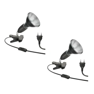 Image de ledscom.de 2 pièces E27 lampe à pince LIK, noir incl. PAR38 LED réflecteur 1279lm blanc chaud